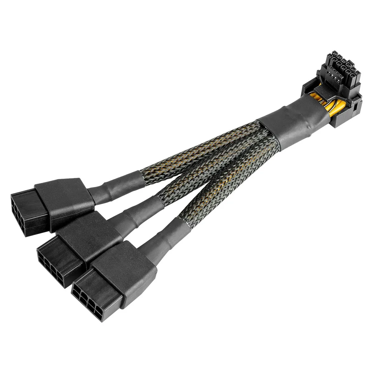 JOYJOM 16AWG 12VHPWR 90 Degree 16 Pin to 3x 8 Pin Adapter Type A 15cm — product photo
