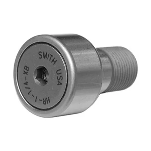 Silver steel needle roller cam follower with flat 3 in roller, hex socket stud head, double contact seals