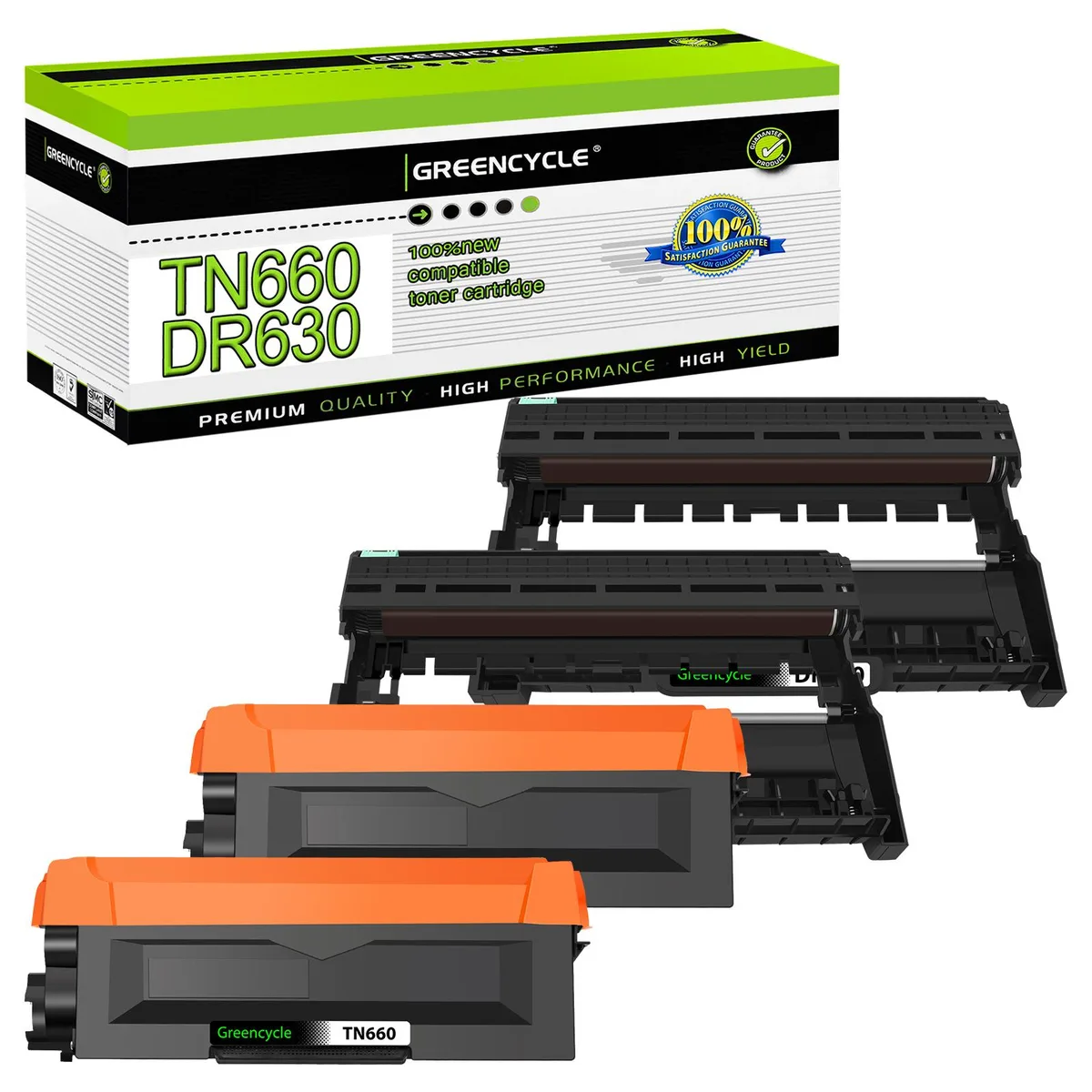 GREENCYCLE GREENCYCLE TN660 DR630 Toner Cartridge and Drum Unit Set (2 Toner, 2 Drum) — product photo
