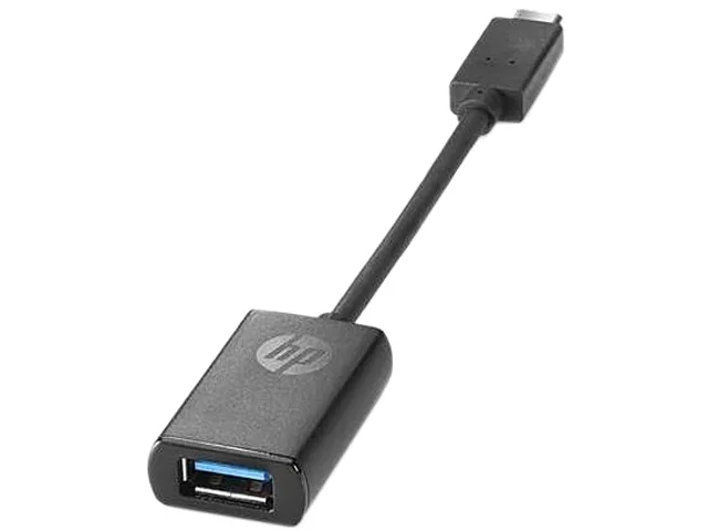 Small black USB-C to USB 3.0 adapter with single connector