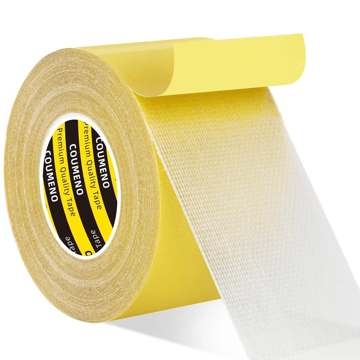 Clear double-sided tape roll with visible mesh grid, 2.2in wide