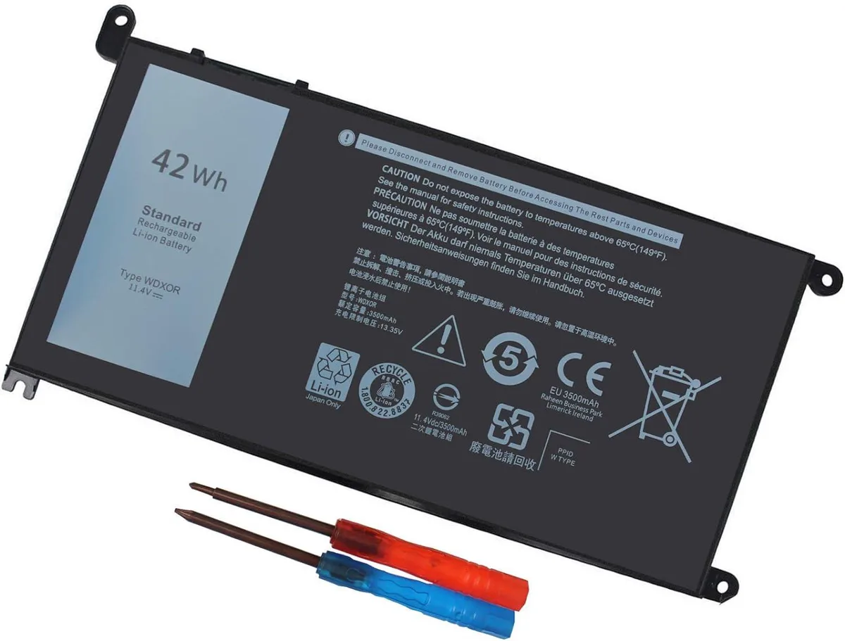 FOCUSTEC FOCUSTEC laptop battery 11.4V 42WH 3-cell black with two screwdrivers for Dell Inspiron 13 15 17 series — product photo