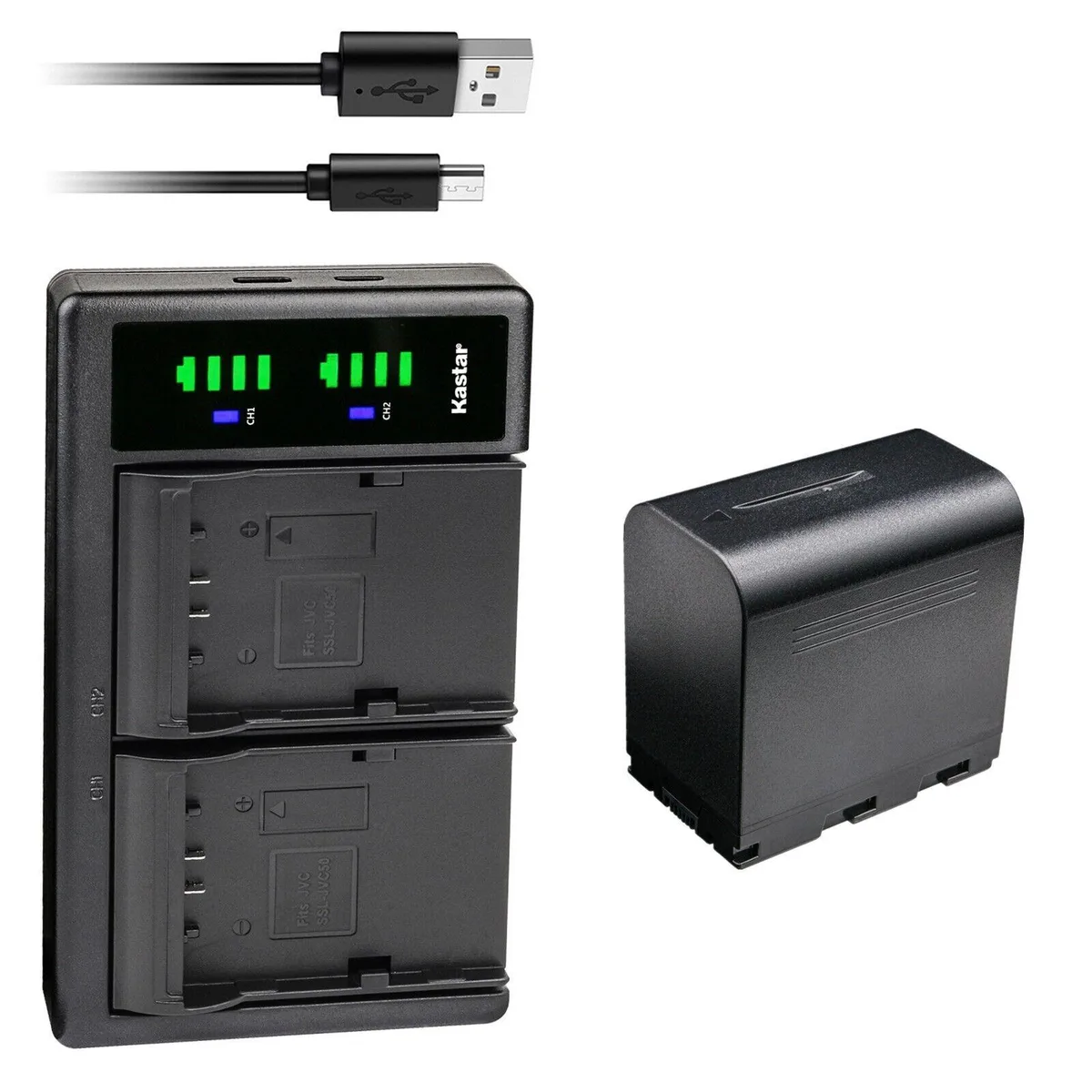 Kastar Kastar SSL-JVC70 7800mAh 57.7Wh battery &amp; USB dual charger — product photo