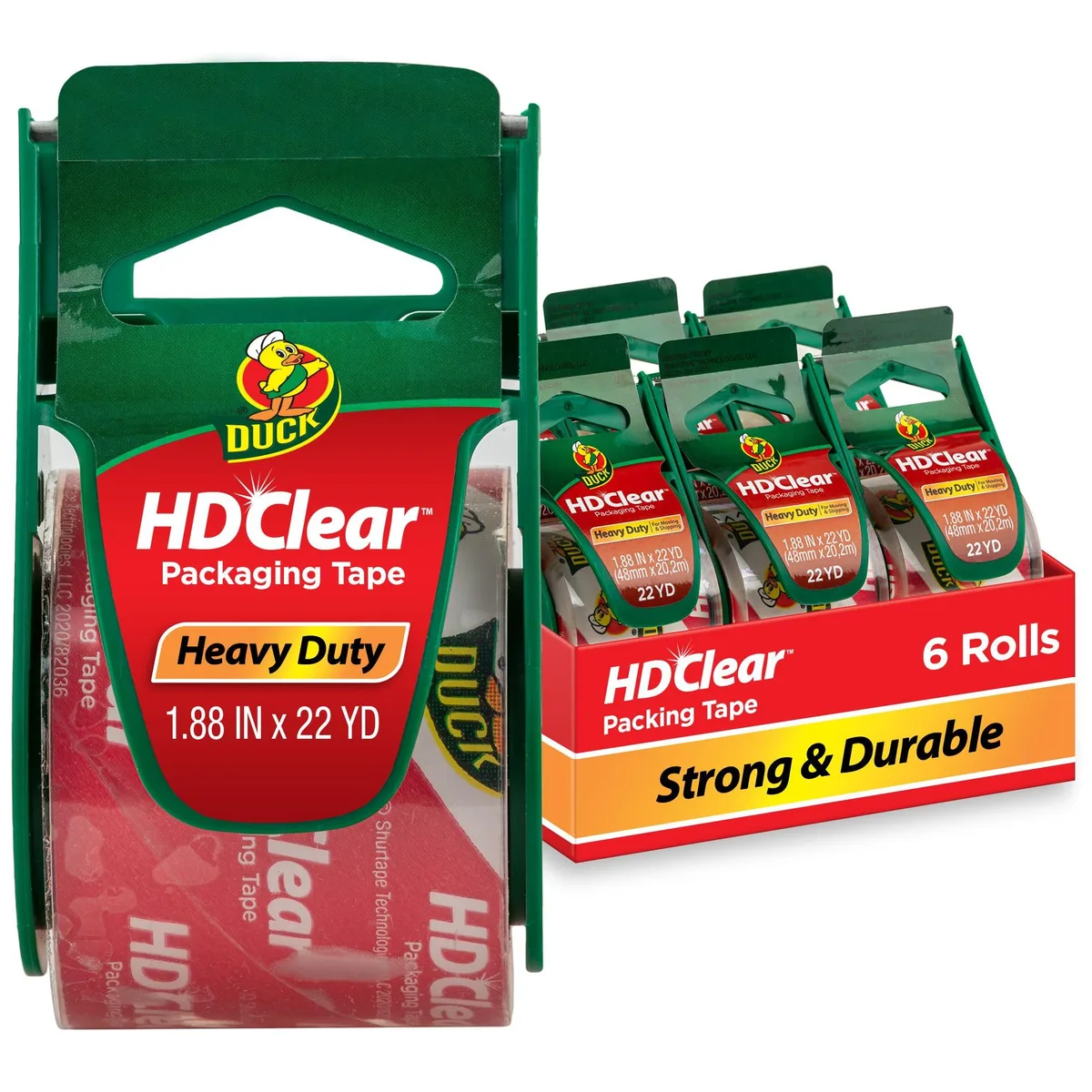  Duck 287732 Clear Packing Tape 1.88 in x 22.2 yd 6 Rolls — product photo