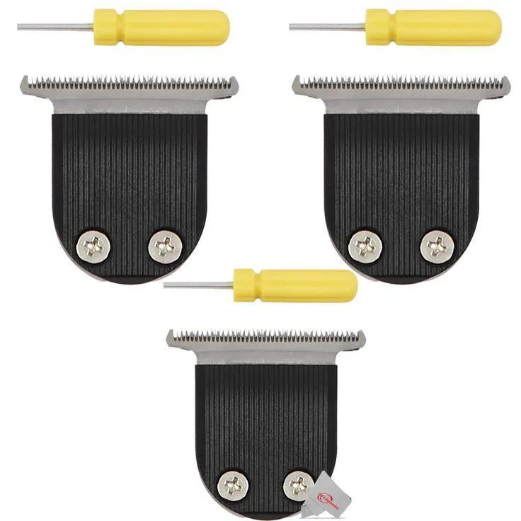 Three stainless steel T-blades with adjustable zero-gap design