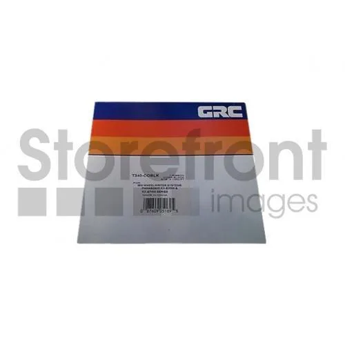 Black printer ribbon cartridge in rectangular plastic housing