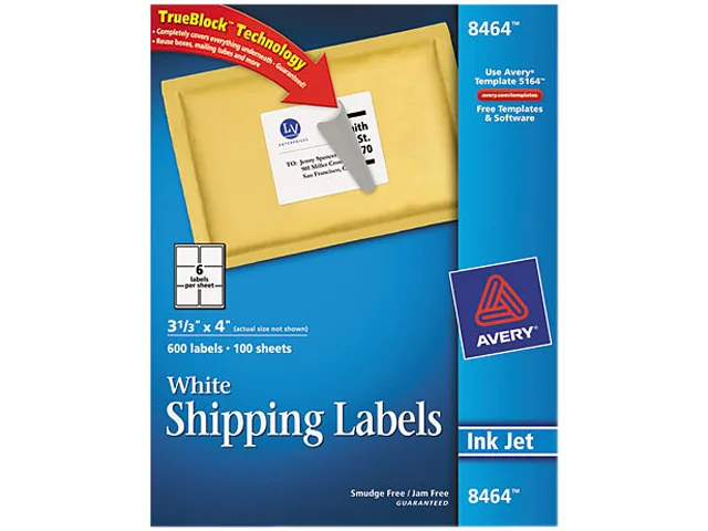 Avery Avery 8464 Shipping Labels White 600/Box — product photo