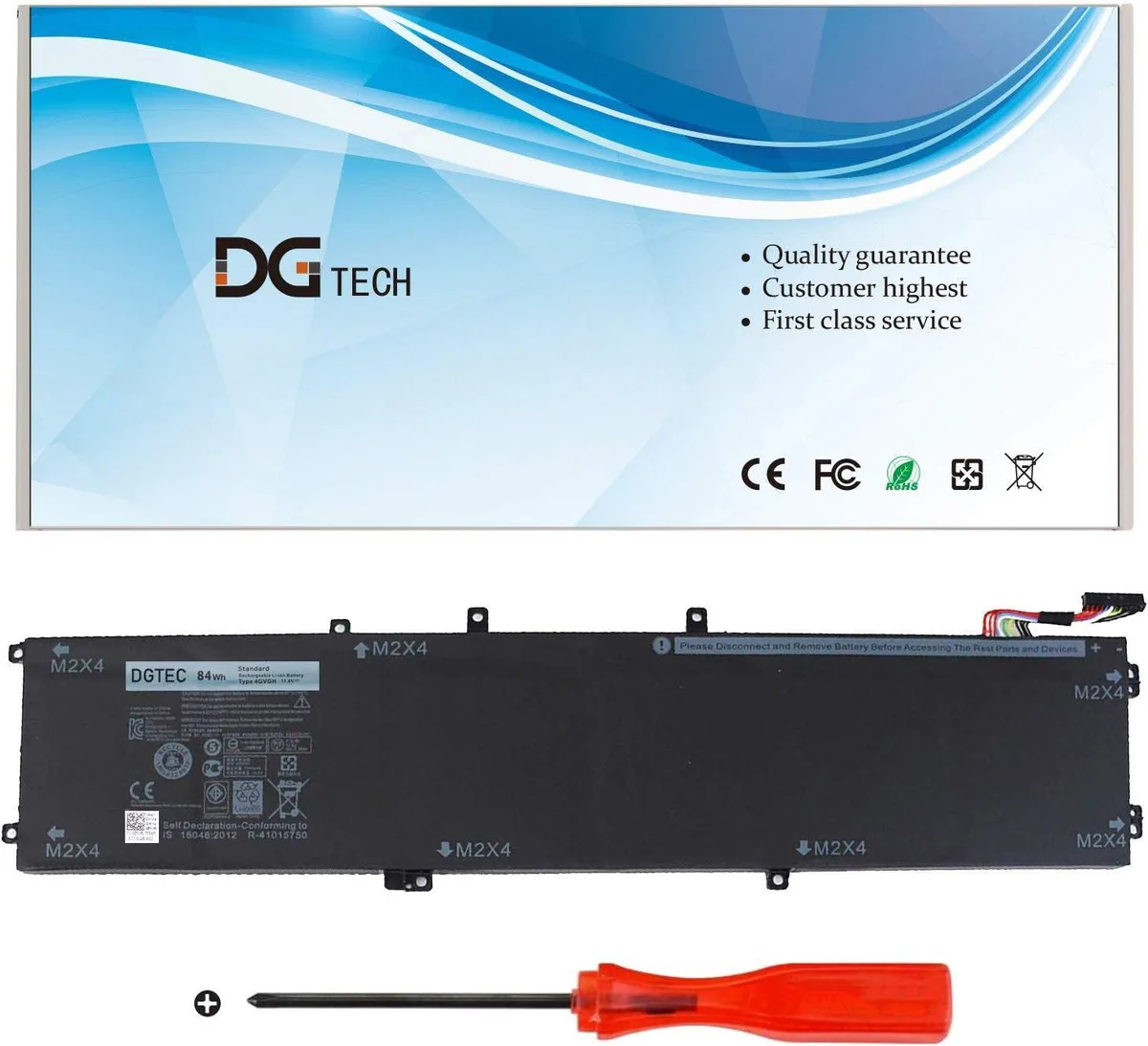 NShi NShi 4GVGH laptop battery 11.4V 84Wh 6-cell for Dell XPS 15 9550 Precision 5510 — product photo