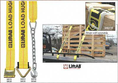 Yellow polyester winch strap 30 ft by 4 in with steel end