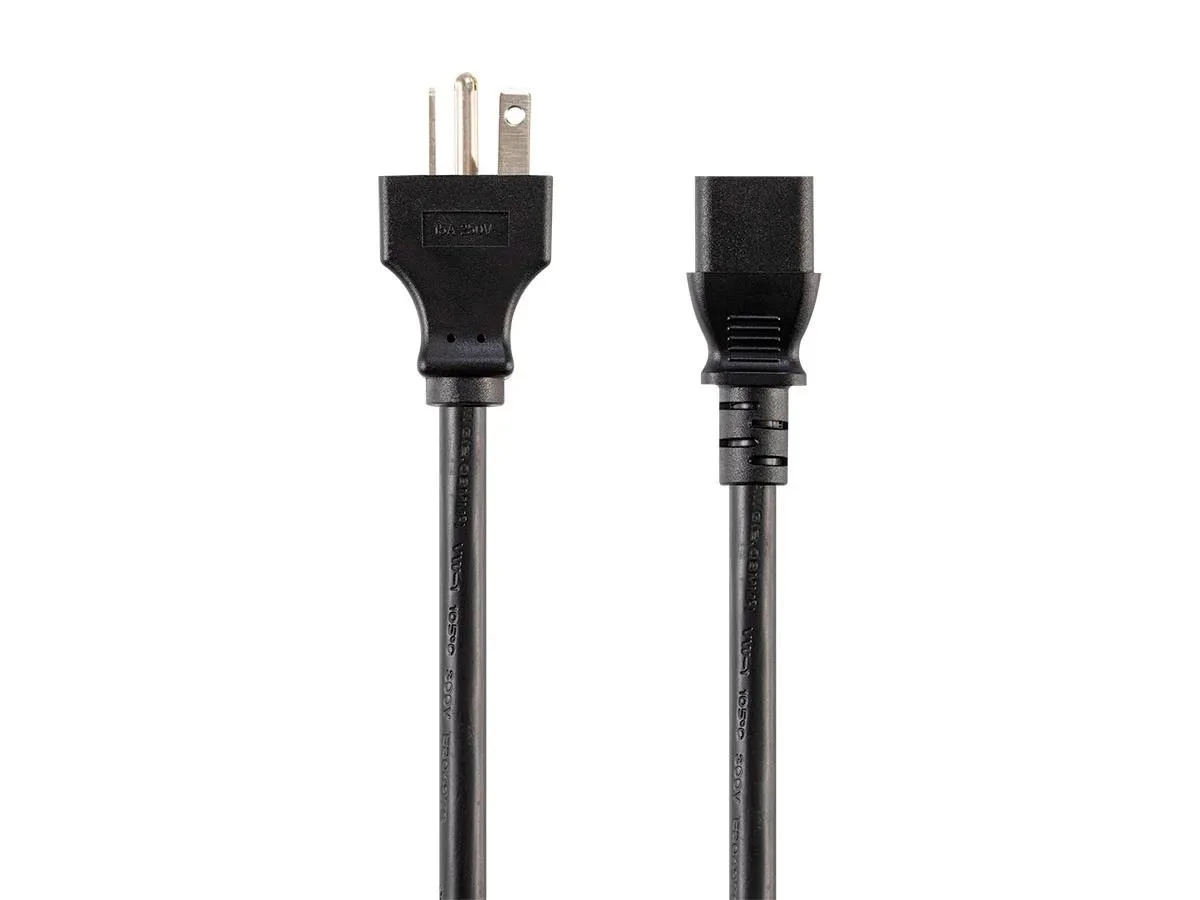 Monoprice Inc. Monoprice 140080 Power Extension Cord 0.9144 m NEMA 6-20P to IEC 60320 C13 14 AWG 15 A 125 V 1875 W Black — product photo