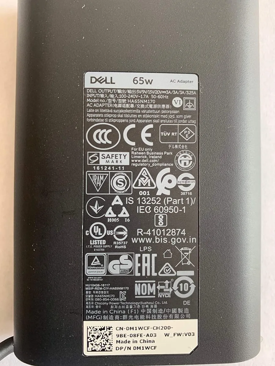 welldog welldog 65W USB-C AC Power Adapter with Cord for Latitude 3400 3500 5290 5300 5400 5500 7200 7300 7400 — product photo