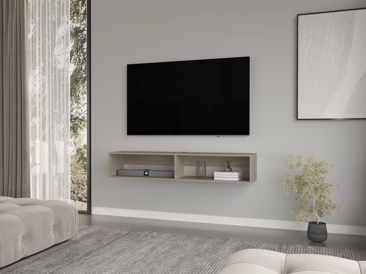 tuphen tuphen Floating TV Stand Moore White Oak 28.6W 8.8D 9.2H — product photo