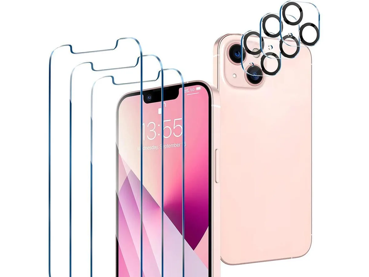 BONAEVER BONAEVER 3 Pack Tempered Glass Screen Protector iPhone 13 Mini 5.4 inch with Camera Lens Protector — product photo