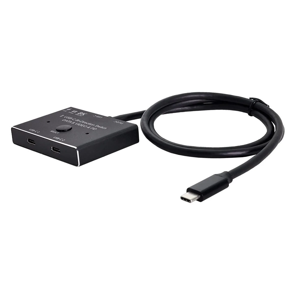 Fervit Fervit USB-C bi-direction switch MST 1 to 2 hub 8K 30Hz 100W 10Gbps 50cm cable — product photo