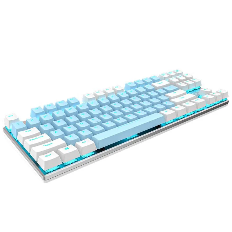 Dareu Dareu EK815 USB Wired 87-Key Mechanical Gaming Keyboard Red Switch Blue White — product photo