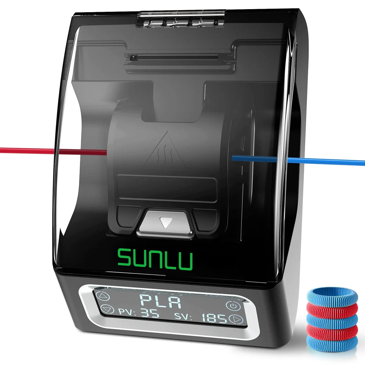 Compact filament splicer unit with display window and 200 PTFE sleeves
