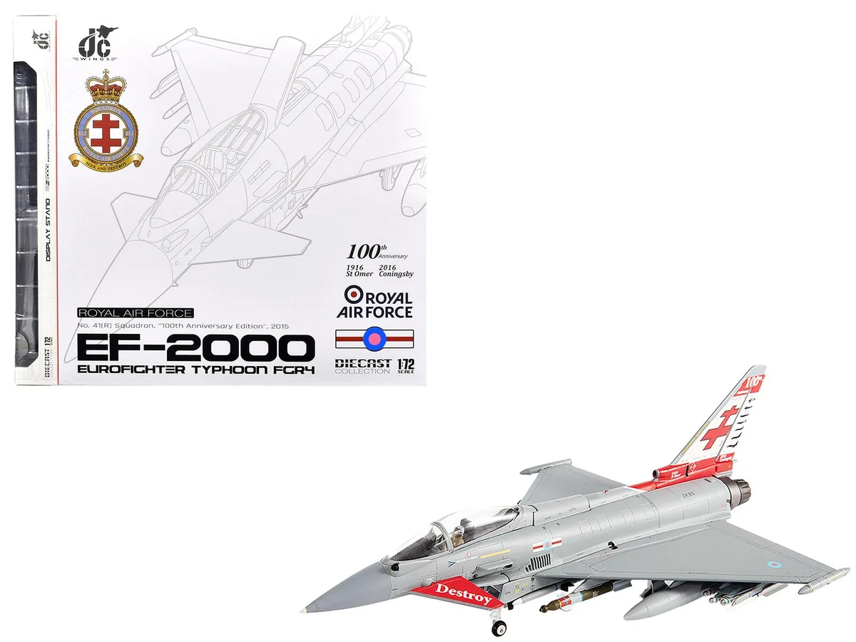 JC Wings JC Wings Eurofighter Typhoon FGR4 EF-2000 "No.41(R) Squadron" 100th Anniversary 1/72 Diecast Hobby Collectible — product photo