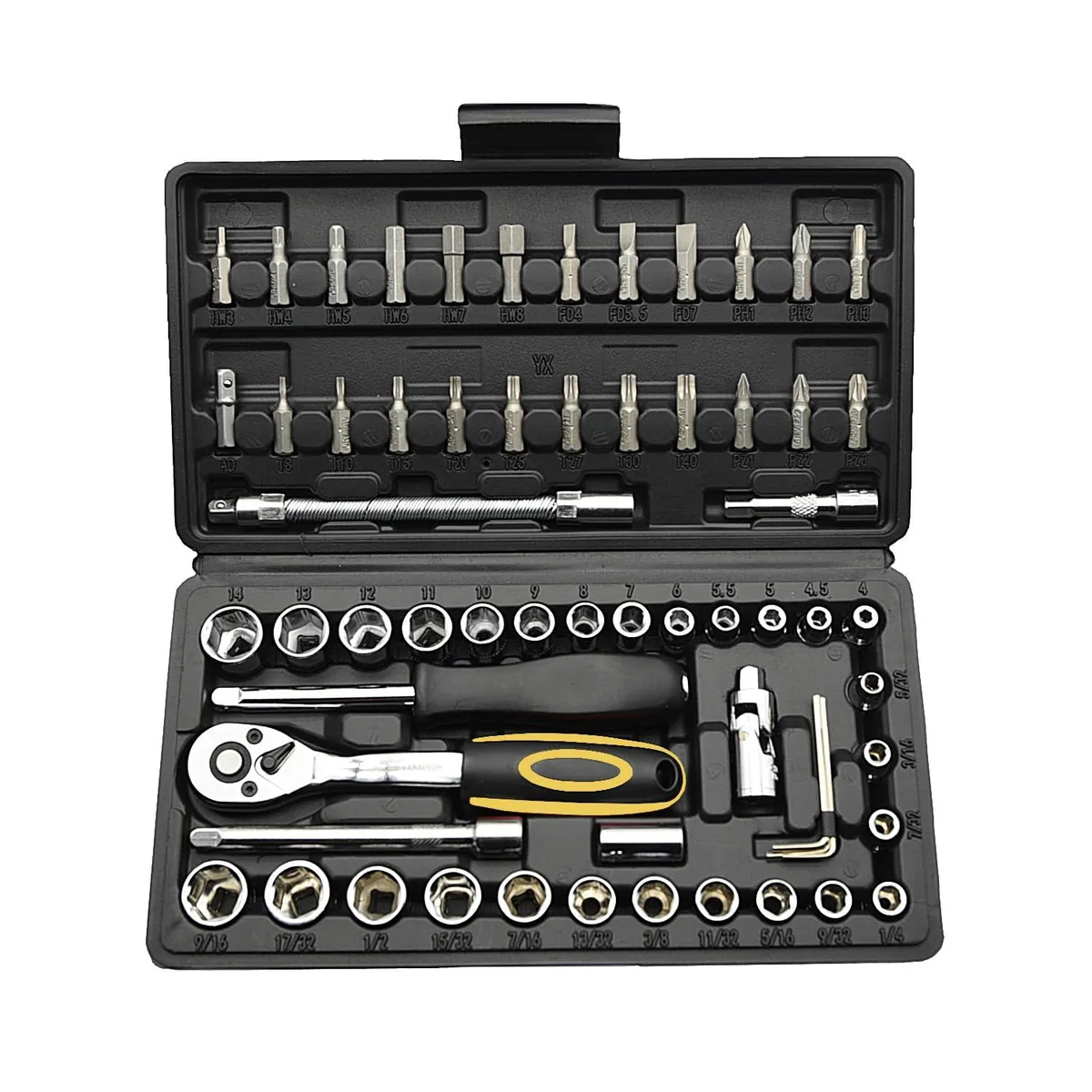  TILIBOTE TB-1/4 62pcs 1/4" ratchet wrench set — product photo