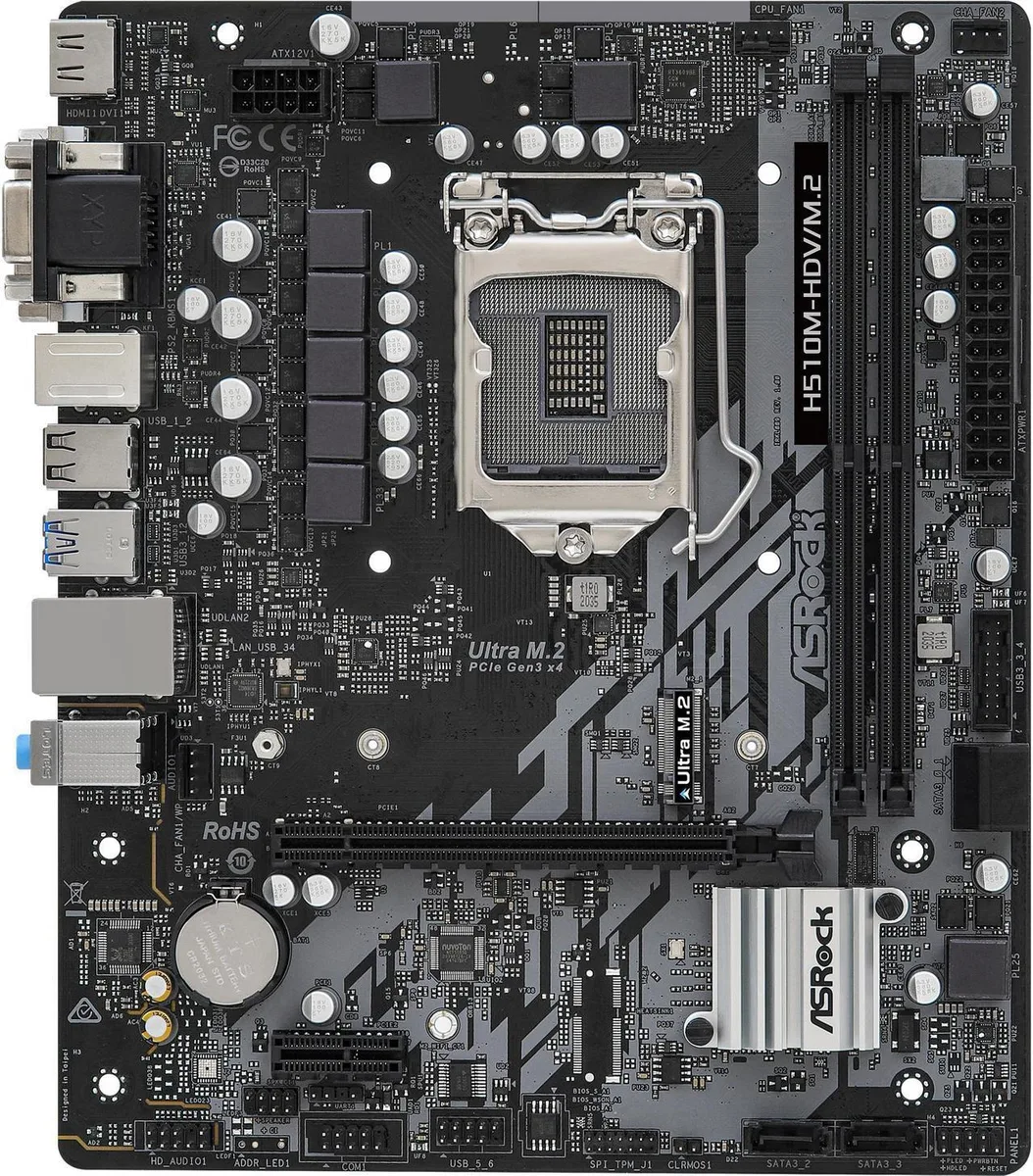 ASRock ASRock H510M-HDV/M.2 LGA 1200 Intel Motherboard — product photo