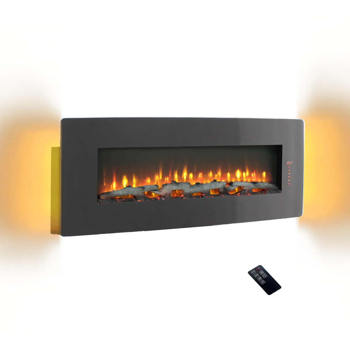 tuphen tuphen 48 inch Curved Front Electric Fireplace Antique Black — product photo