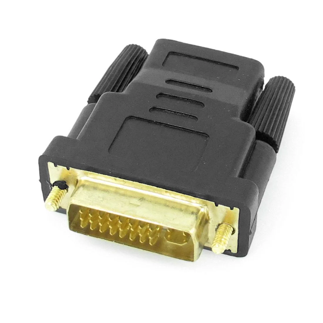 Unique-Bargains Unique-Bargains DVI-I Dual Link 24+5 Male to Female Adapter Black Golden Tone — product photo