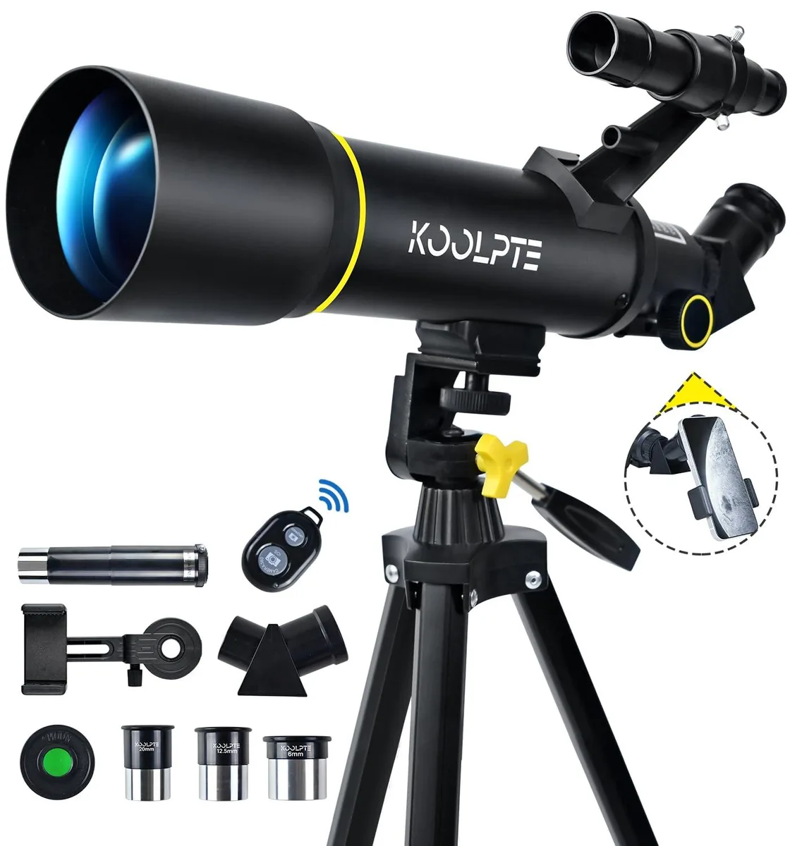 Koolpte AZ70400 70mm 400mm Refractor Telescope Black — product photo
