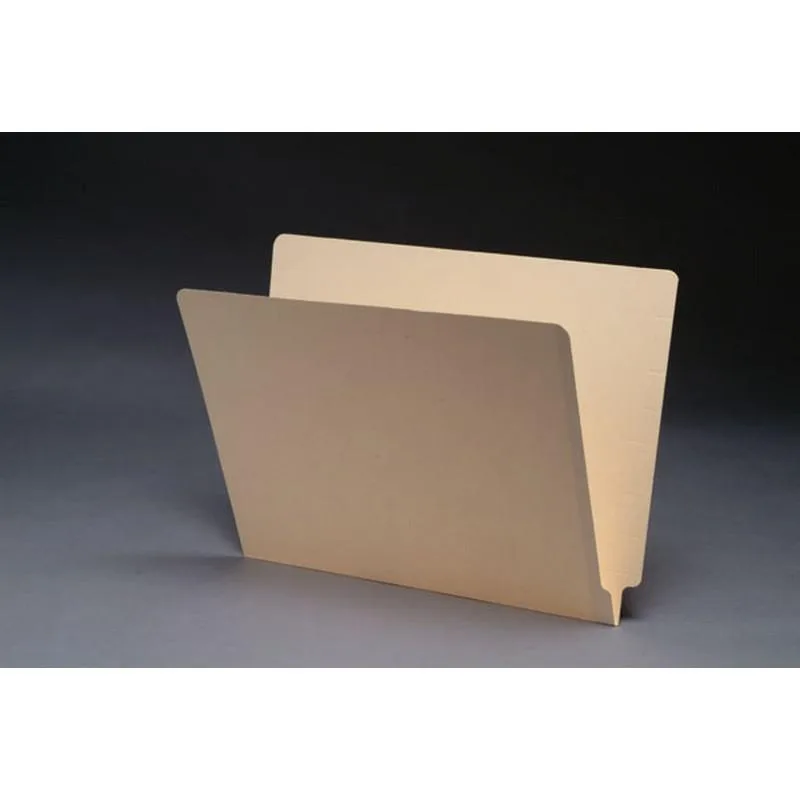 Box of 100 manila file folders with reinforced two-ply end tabs