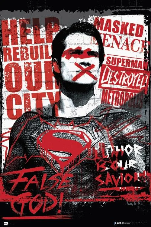 Posterazzi GPE4989 poster, 24 x 36 inches, Batman V Superman Superman False God artwork, paper print, rolled in tube