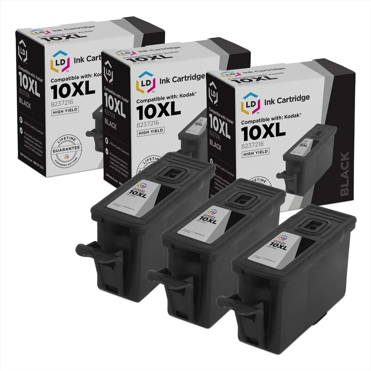 LD Products LD Products Compatible Ink Cartridge Kodak #10 8237216 Black 3-Pack — product photo
