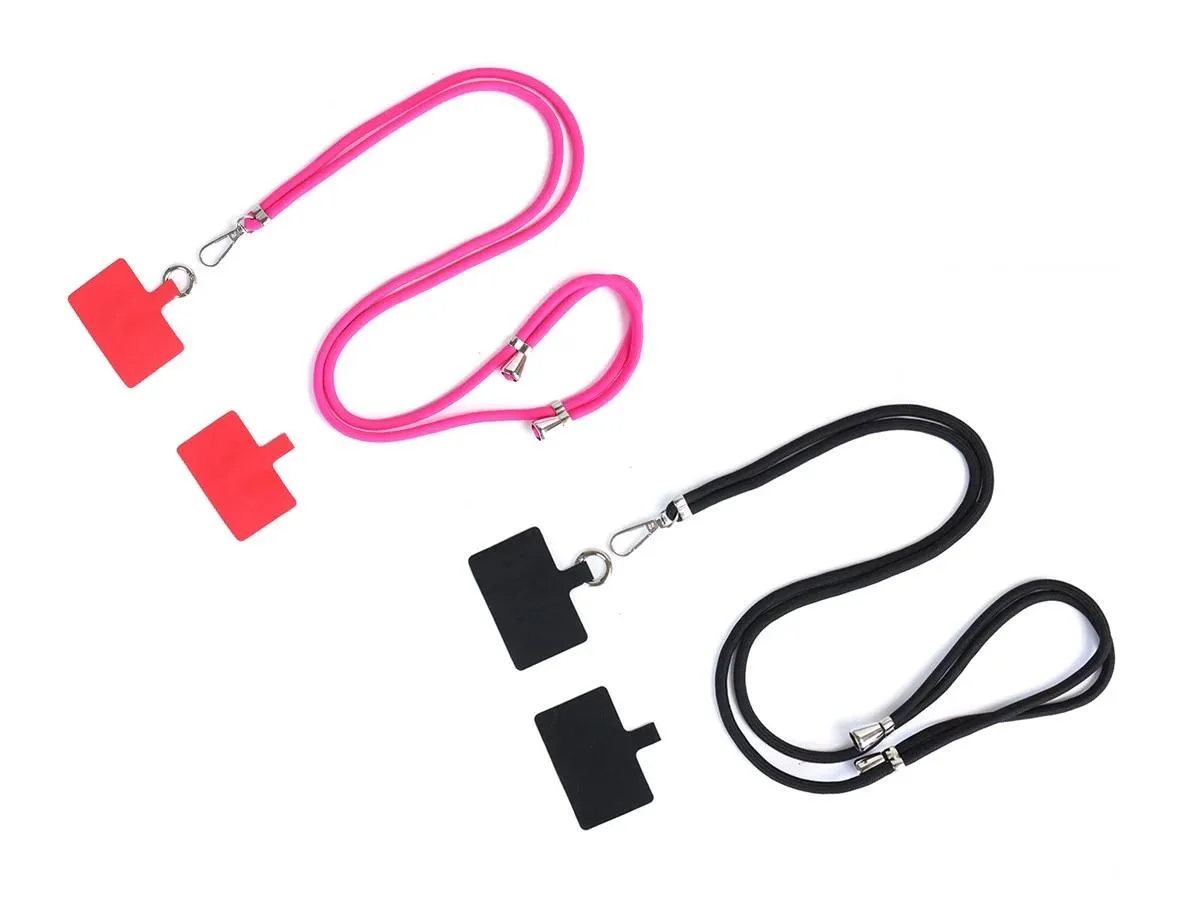 Monoprice Inc. Monoprice 144967 2-Pack Phone Lanyards, Pink &amp; Black, 63 in — product photo