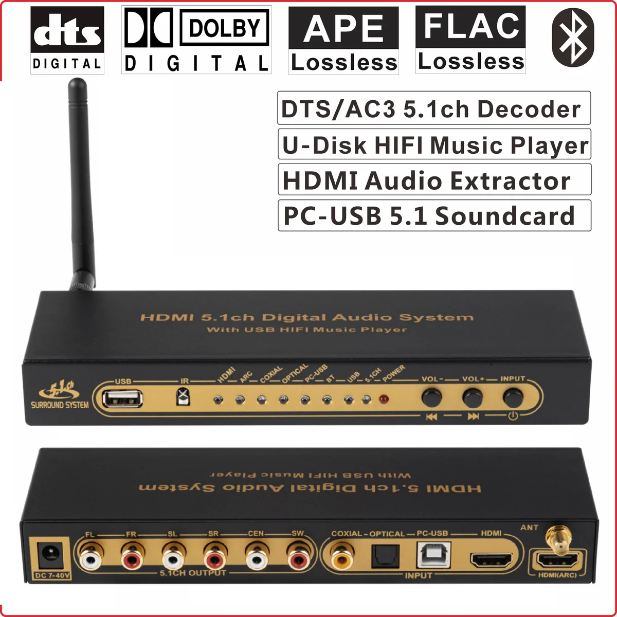 WRIARICH WRIARICH UD851B audio video converter HDMI ARC 5.1ch 4K 24bit 192kHz — product photo