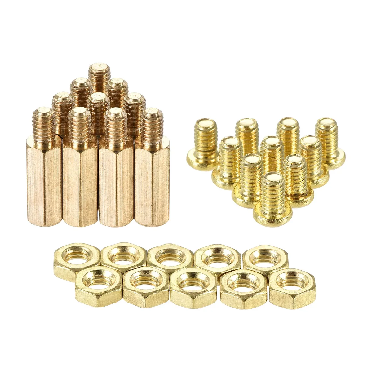 Unique-Bargains Unique-Bargains M4 Brass Standoff Kit 15mm+6mm Male-Female 10 Sets — product photo