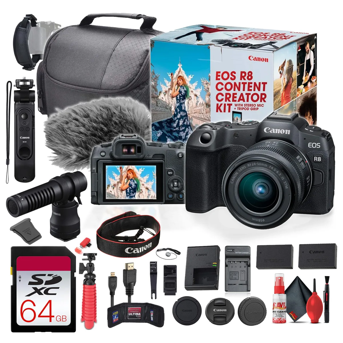 Canon Canon EOS R8 Content Creator Kit RF 24-50mm f/4.5-6.3 IS STM — product photo