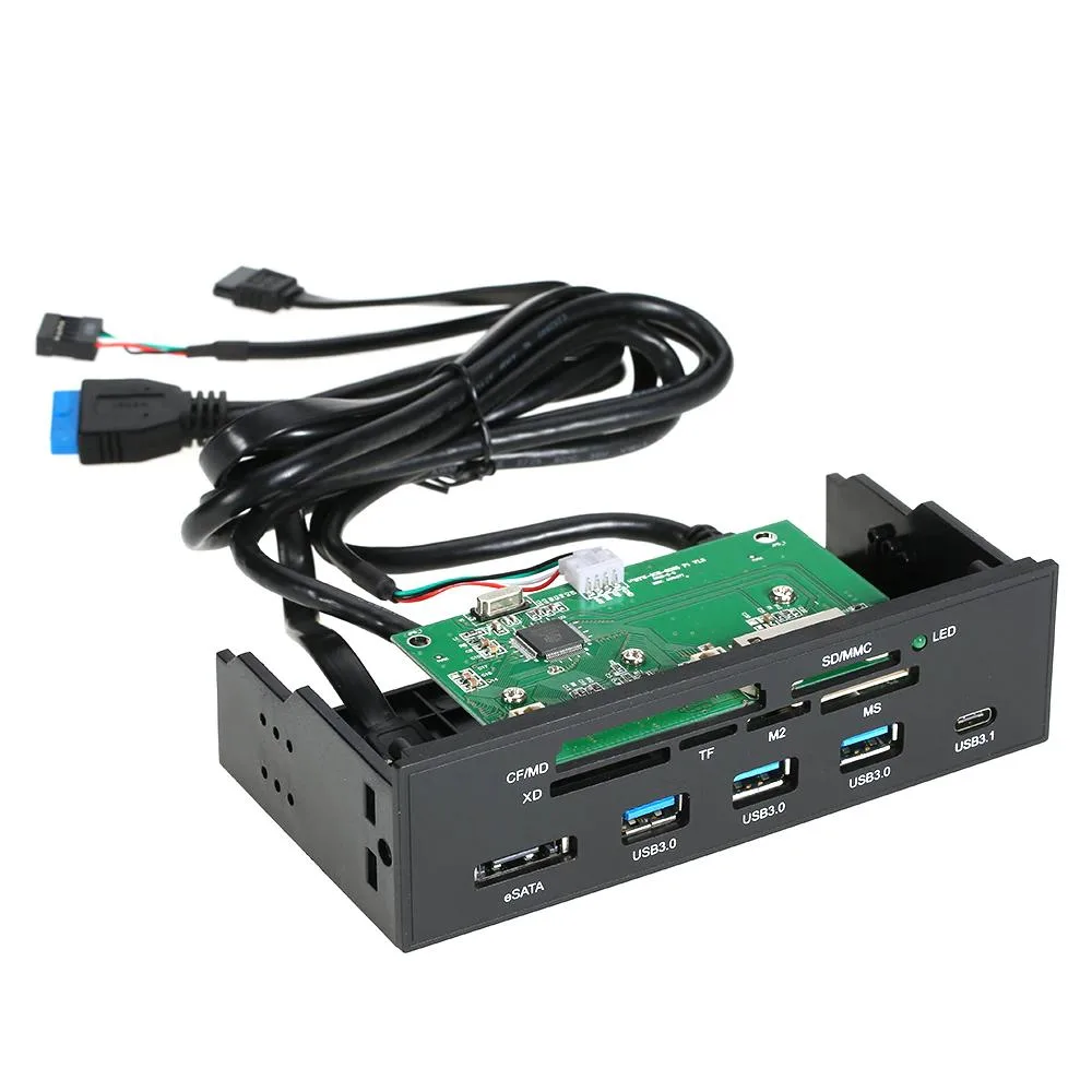 Hetai Tech Hetai Tech -3125 5.25" Card Reader Type-C USB 3.1 USB 3.0 8-in-1 — product photo