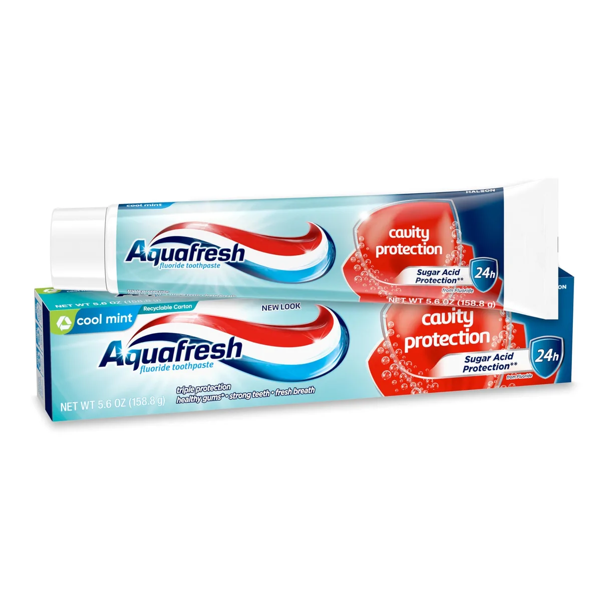 Aquafresh Cool Mint fluoride toothpaste tube 5.6 oz