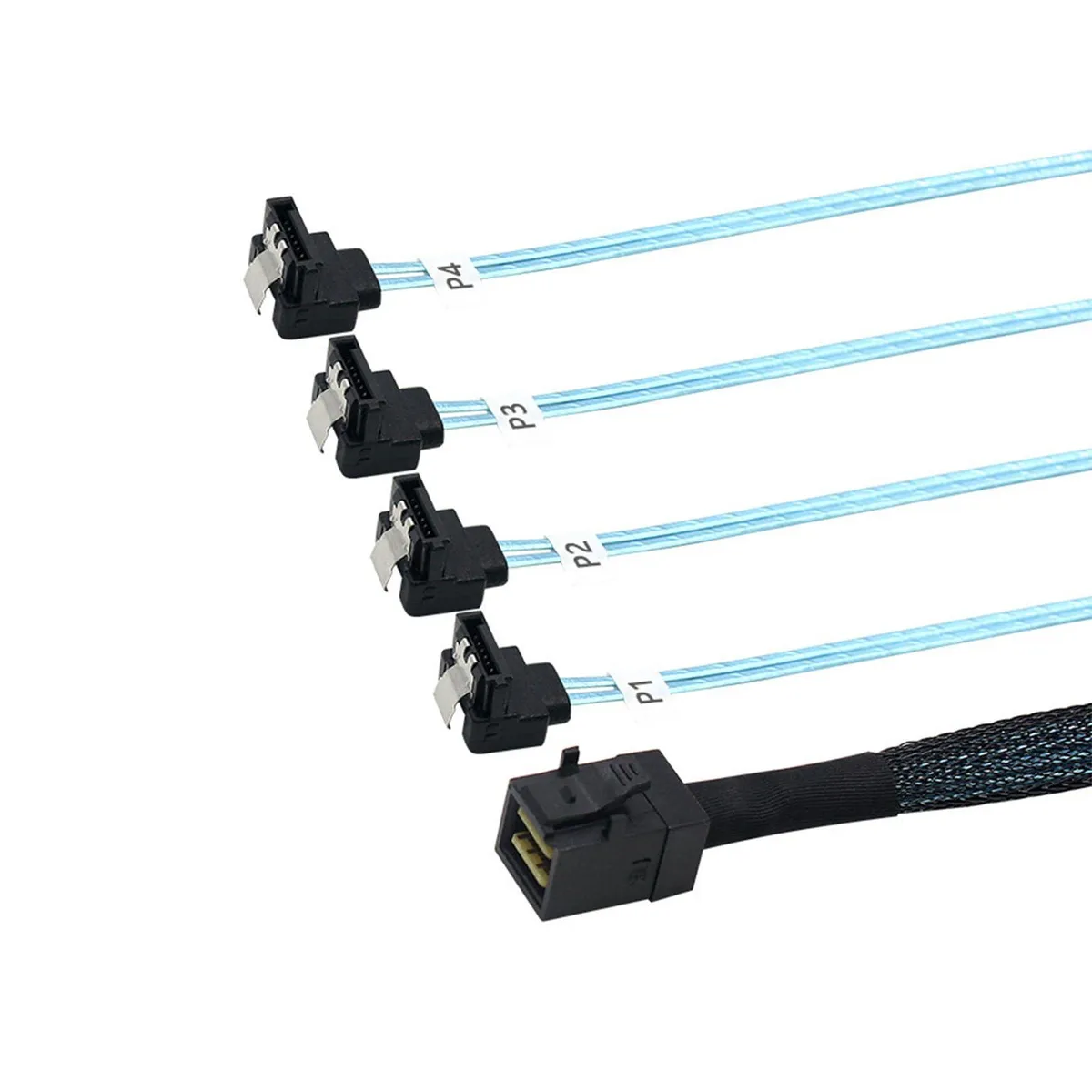 Vszerda Vszerda 8643-4xSATA-100RA Mini SAS SFF-8643 to 4x SATA 90° 1M 12Gb/s — product photo