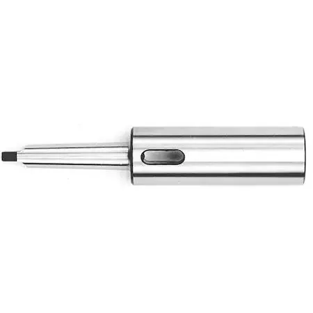 Cylindrical metal Morse taper extension socket with machined finish