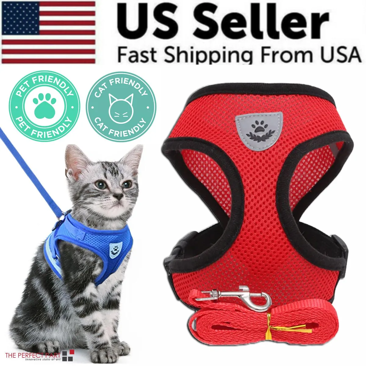 The Perfect Part The Perfect Part Head Collar Harness &amp; Leash 1.2M Red — product photo