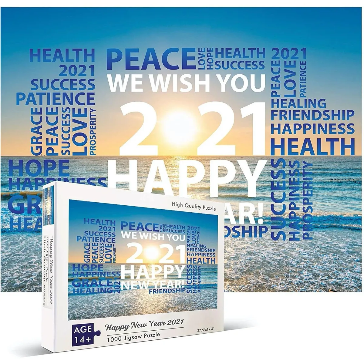 Altatac Altatac 1000 Piece Jigsaw Puzzle 2021 Happy New Year 27.5" x 19.6 — product photo