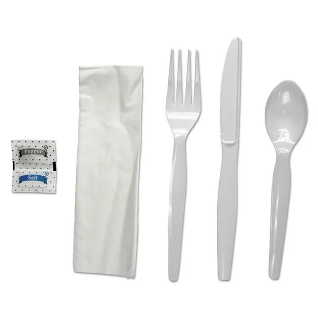 Boardwalk Boardwalk FKTNSHWPSWH 6-Pc Cutlery Kit White 250/Carton — photo du produit