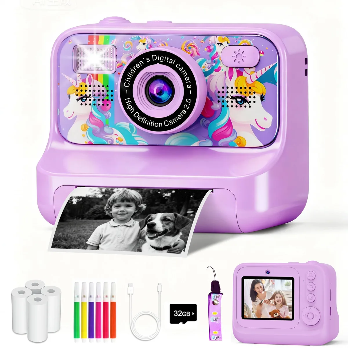  Z12 Instant Print Camera 1080p 2.4in 32GB Black — product photo