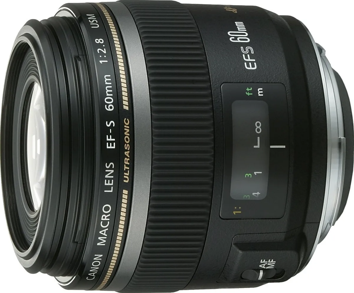 Canon Canon 60mm f/2.8 EF-S Macro USM camera lens — product photo