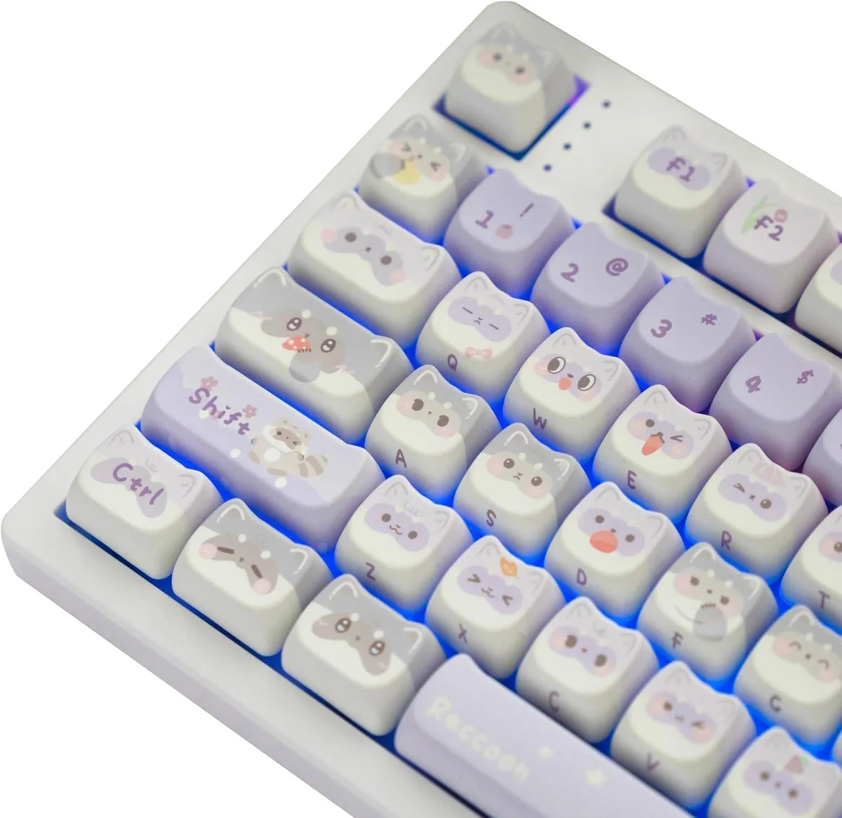 BFKK BFKK Mao Height Cat Shape PBT Keycap Set 142 Keys Purple 61/87/104/108 — product photo