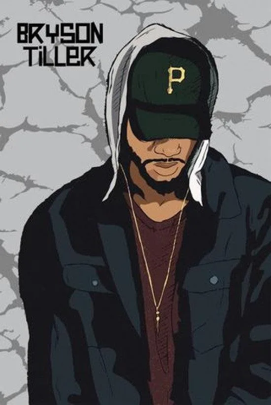 Posterazzi Bryson Tiller cartoon poster 24 x 36 inches