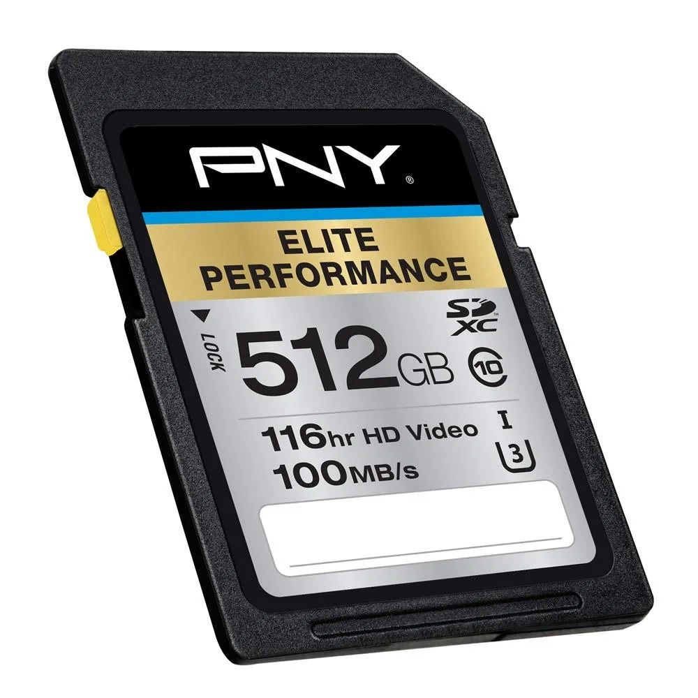 PNY Technologies, Inc. PNY Technologies, Inc. 512GB Elite Performance Class 10 U3 SDXC Card 95MB/s — product photo