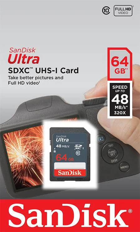 SanDisk SanDisk 64 GB SDXC Ultra 48 MB/s 320X C10 — product photo