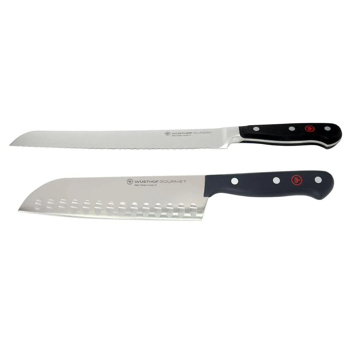 Wusthof Wusthof Classic 9" Bread Knife & Gourmet 7" Santoku cutlery — product photo