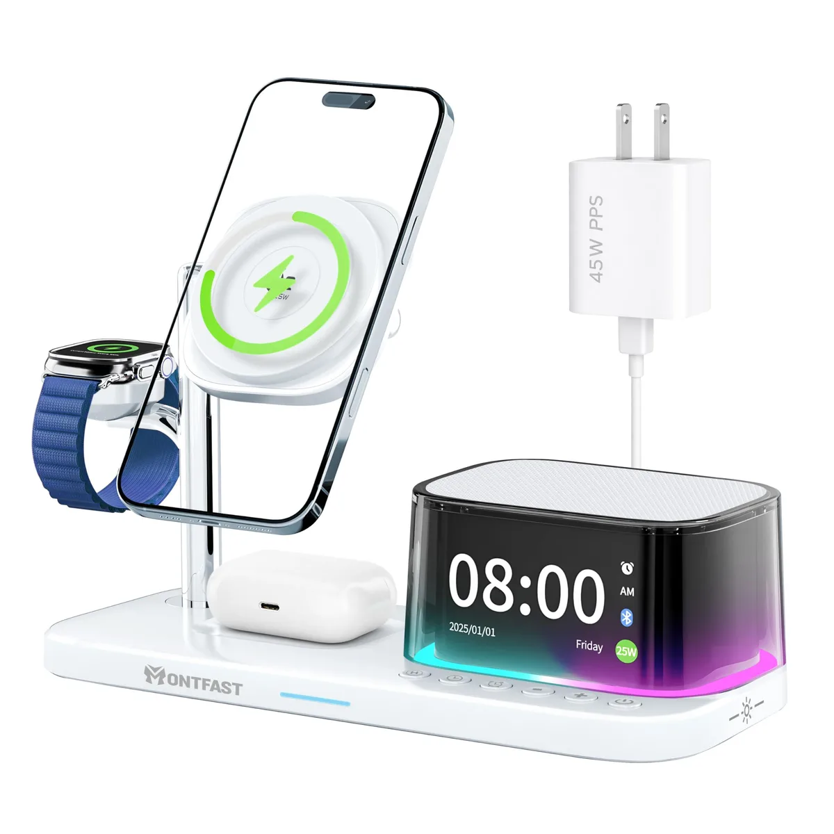  Adesso JJT-C09Plus Qi2.2 25W 5-in-1 Charging Station — product photo