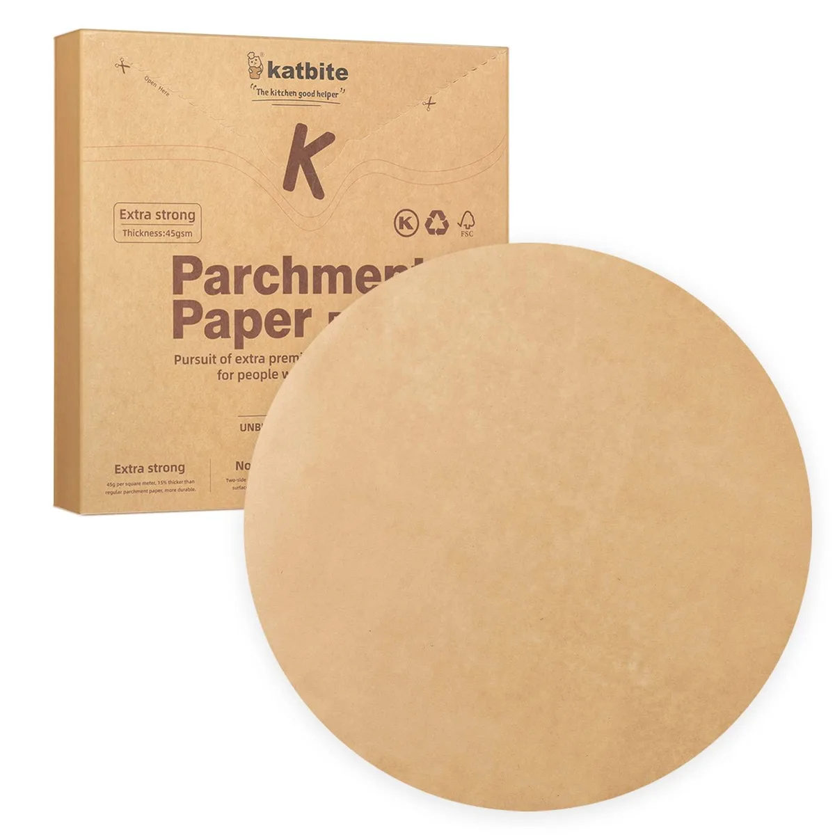 Stack of 200 unbleached 6 inch parchment rounds in two packs
