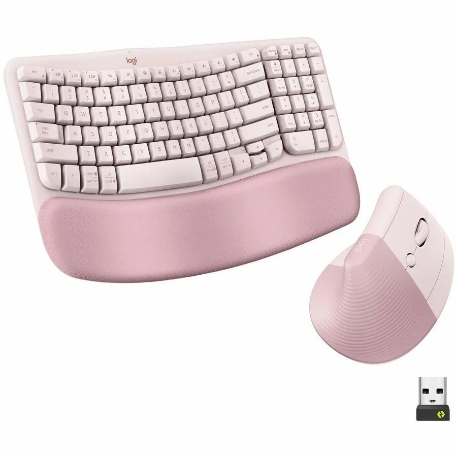 Logitech Logitech Wave Keys &amp; Lift Ergonomic Keyboard Mouse Combo Rose 920-013612 — product photo